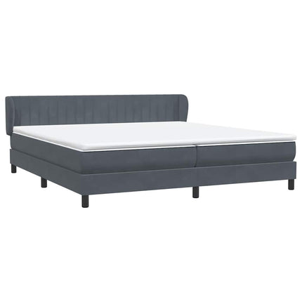 Giroletto a Molle con Materassi Grigio Scuro 200x220 cm Velluto