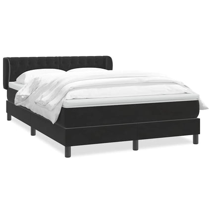 Giroletto a Molle con Materasso Nero 160x210 cm in Velluto