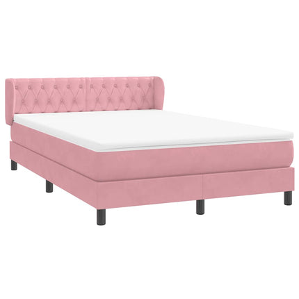 Giroletto a Molle con Materasso Rosa 140x220 cm in Velluto