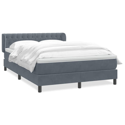 Giroletto a Molle con Materasso Grigio Scuro 160x220 cm Velluto