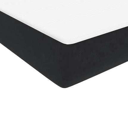 Giroletto a Molle con Materassi Nero 200x220 cm in Velluto