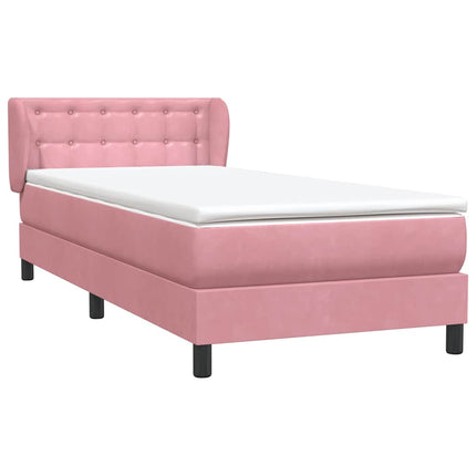 Giroletto a Molle con Materasso Rosa 80x210 cm Velluto