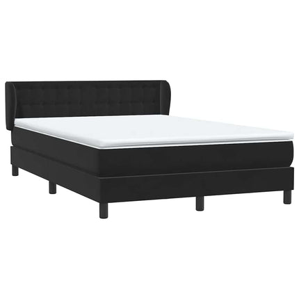 Giroletto a Molle con Materasso Nero 140x210 cm in Velluto