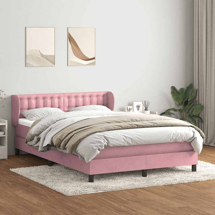 Giroletto a Molle con Materasso Rosa 160x210 cm in Velluto