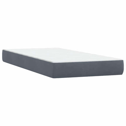 Giroletto a Molle con Materassi Grigio Scuro 180x210 cm Velluto