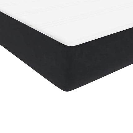 Giroletto a Molle con Materassi Nero 180x210 cm in Velluto