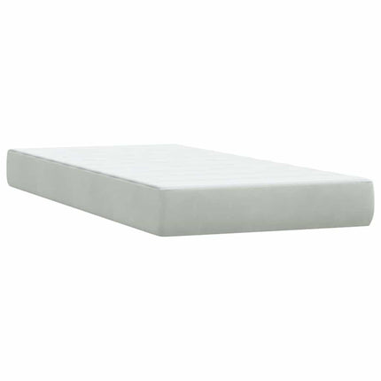 Giroletto a Molle con Materassi Grigio Chiaro 200x210cm Velluto