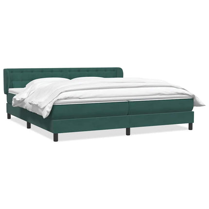 Giroletto a Molle con Materassi Verde Scuro 200x210 cm Velluto