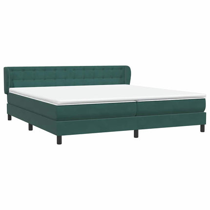 Giroletto a Molle con Materassi Verde Scuro 200x210 cm Velluto