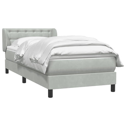 Giroletto a Molle con Materasso Grigio Chiaro 80x220 cm Velluto