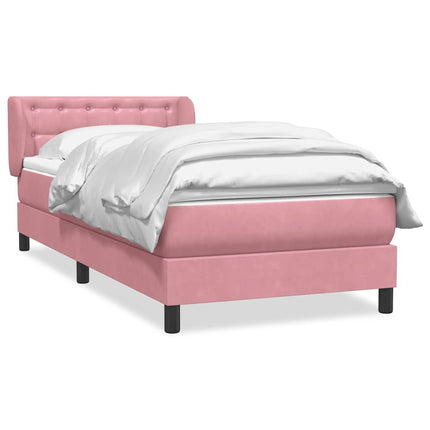 Giroletto a Molle con Materasso Rosa 80x220 cm Velluto