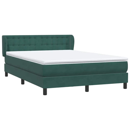 Giroletto a Molle con Materasso Verde Scuro 160x220 cm Velluto