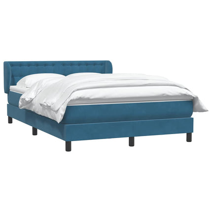 Giroletto a Molle con Materasso Blu Scuro 160x220 cm in Velluto