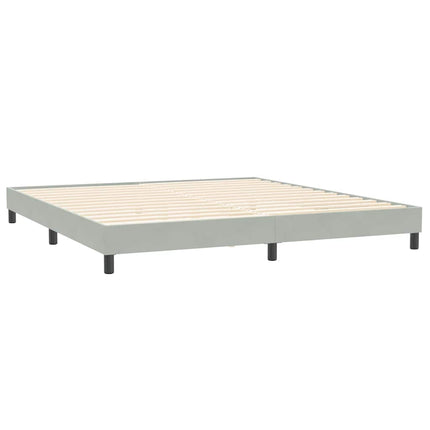 Giroletto a Molle con Materassi Grigio Chiaro 200x220cm Velluto