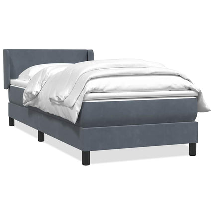 Giroletto a Molle con Materasso Grigio Scuro 80x210 cm Velluto