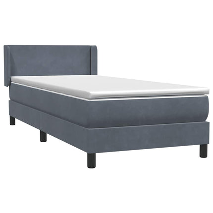 Giroletto a Molle con Materasso Grigio Scuro 80x210 cm Velluto
