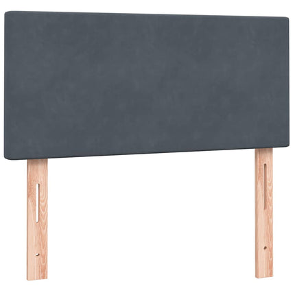 Giroletto a Molle con Materasso Grigio Scuro 80x210 cm Velluto