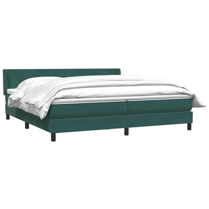 Giroletto a Molle con Materasso Verde Scuro 180x210 cm Velluto