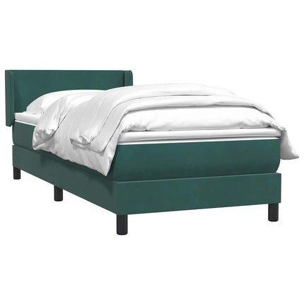 Giroletto a Molle con Materasso Verde Scuro 80x220 cm Velluto