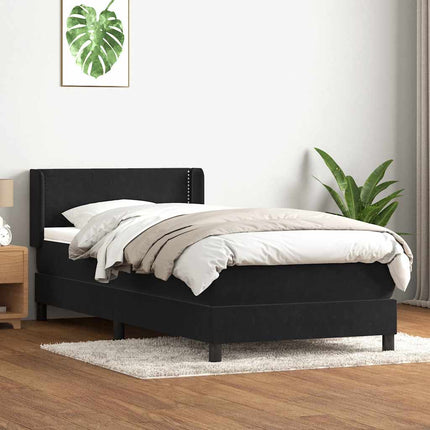 Giroletto a Molle con Materasso Nero 80x210 cm Velluto