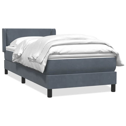 Giroletto a Molle con Materasso Grigio Scuro 100x210 cm Velluto