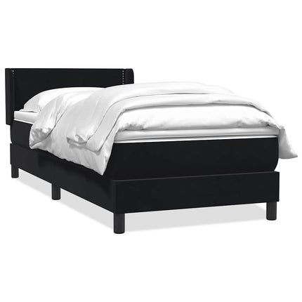 Giroletto a Molle con Materasso Nero 100x210 cm in Velluto