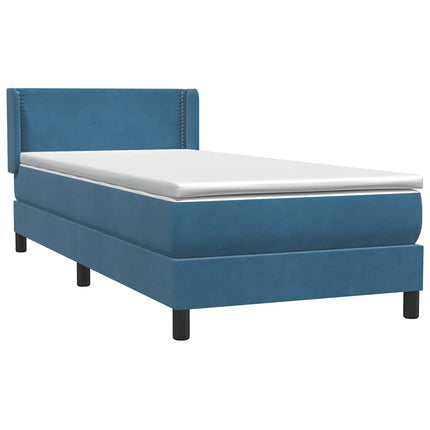 Giroletto a Molle con Materasso Blu Scuro 100x210 cm in Velluto