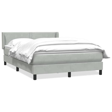 Giroletto a Molle con Materasso Grigio Chiaro 140x210cm Velluto