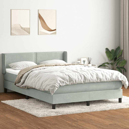 Giroletto a Molle con Materasso Grigio Chiaro 140x210cm Velluto