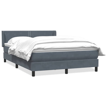 Giroletto a Molle con Materasso Grigio Scuro 160x210 cm Velluto