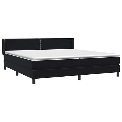 Giroletto a Molle con Materasso Nero 180x210 cm in Velluto