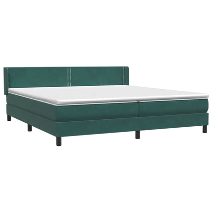 Giroletto a Molle con Materasso Verde Scuro 180x210 cm Velluto