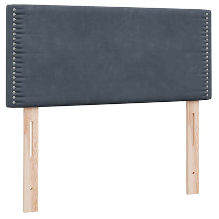 Giroletto a Molle con Materasso Grigio Scuro 80x220 cm Velluto