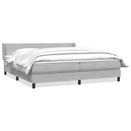 Giroletto a Molle con Materasso Grigio Chiaro 200x220cm Velluto