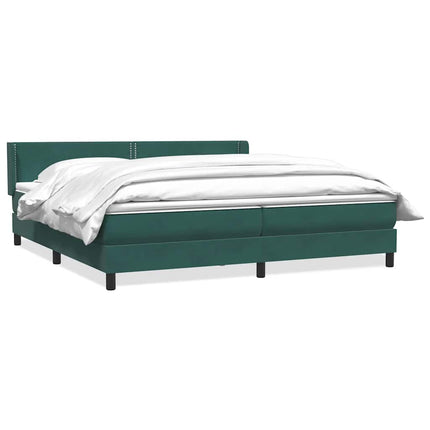 Giroletto a Molle con Materasso Verde Scuro 200x220 cm Velluto