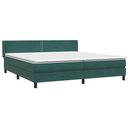 Giroletto a Molle con Materasso Verde Scuro 200x220 cm Velluto
