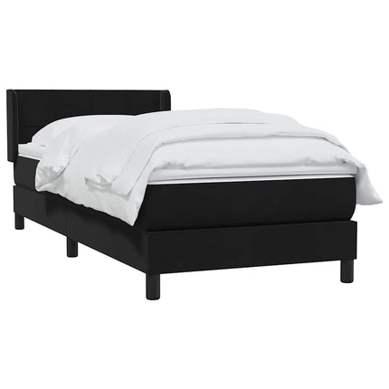 Giroletto a Molle con Materasso Nero 80x210 cm Velluto