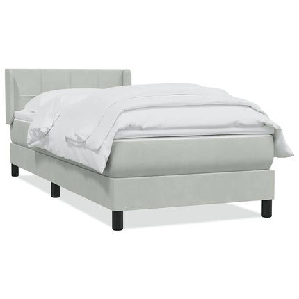 Giroletto a Molle con Materasso grigio chiaro 90x210 cm Velluto