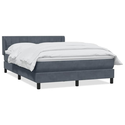 Giroletto a Molle con Materasso Grigio Scuro 140x210 cm Velluto