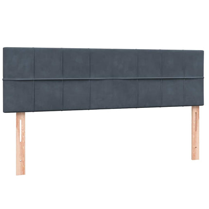 Giroletto a Molle con Materasso Grigio Scuro 140x210 cm Velluto
