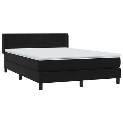 Giroletto a Molle con Materasso Nero 140x210 cm in Velluto