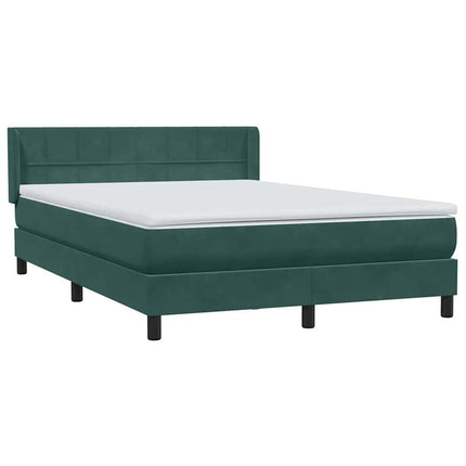 Giroletto a Molle con Materasso Verde Scuro 160x210 cm Velluto