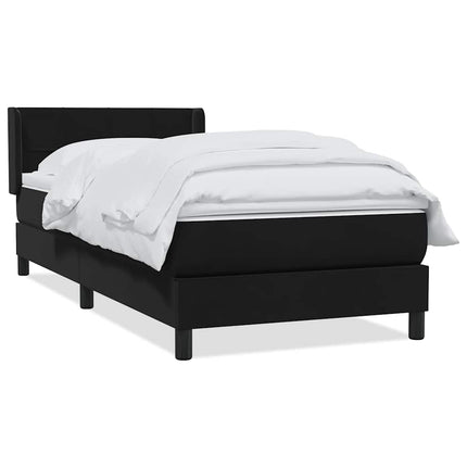 Giroletto a Molle con Materasso Nero 80x220 cm Velluto