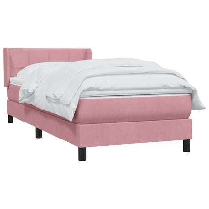 Giroletto a Molle con Materasso Rosa 80x220 cm Velluto
