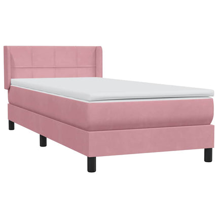 Giroletto a Molle con Materasso Rosa 80x220 cm Velluto