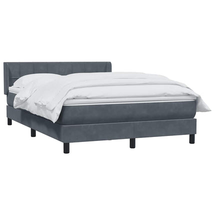 Giroletto a Molle con Materasso Grigio Scuro 140x220 cm Velluto