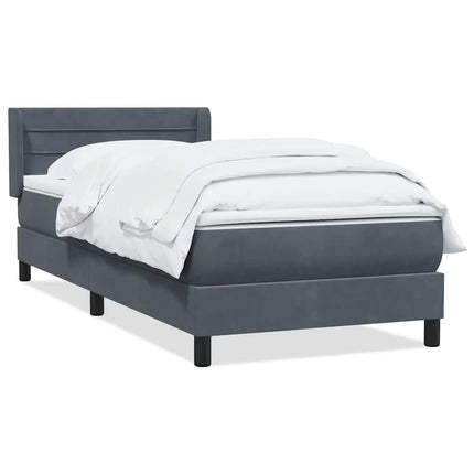 Giroletto a Molle con Materasso Grigio Scuro 100x210 cm Velluto