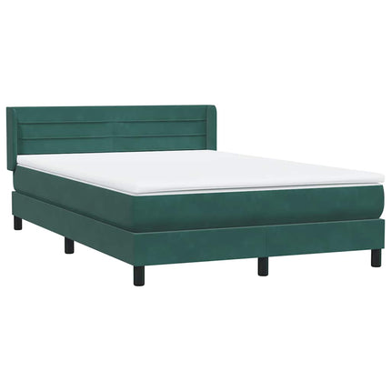 Giroletto a Molle con Materasso Verde Scuro 160x210 cm Velluto