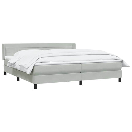 Giroletto a Molle con Materasso Grigio Chiaro 180x210cm Velluto