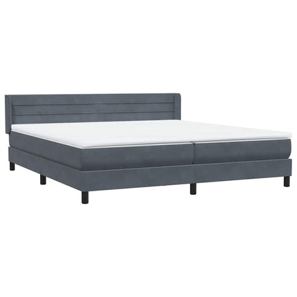 Giroletto a Molle con Materasso Grigio Scuro 180x210 cm Velluto
